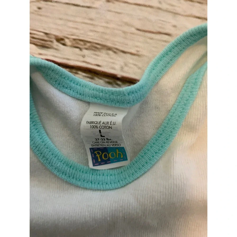 1995 Vintage FRUIT OF THE LOOM Winnie The Pooh Bodysuit Large Honey Pot Floral‎